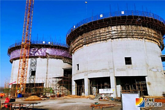 濟礦物流兩座煤倉17米建筑結構層混凝土澆筑完成