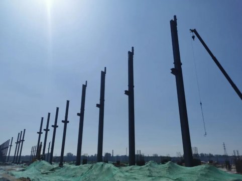 重點項目攻堅丨港航金屬材料公司項目重要節點工程鋼結構安裝啟動