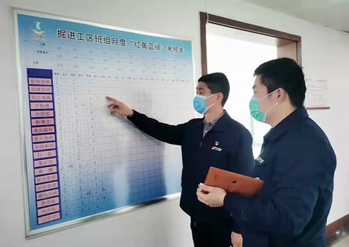 運河煤礦班組月度“紅黃藍牌”考核促管理提升