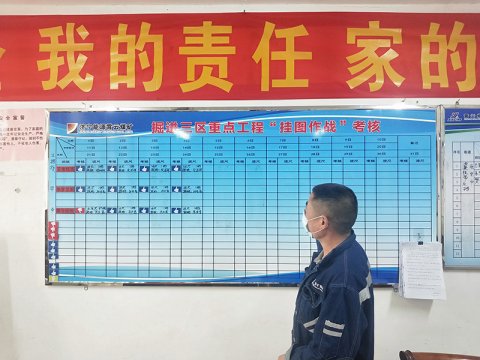 鯤鵬公司霄云項目部“掛圖作戰”促生產