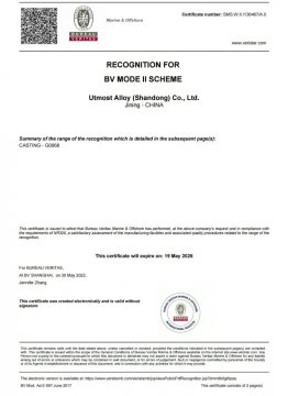 喜訊丨艾坦姆合金公司順利通過法國船級社（BV）認證