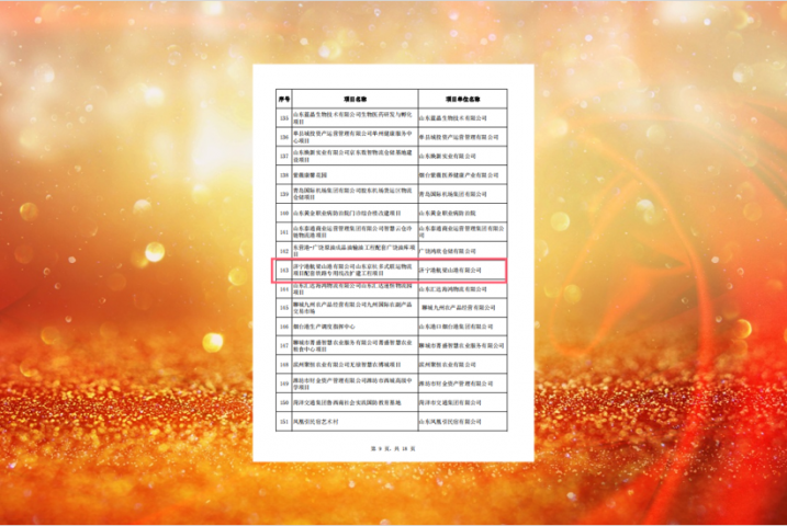 梁山港入選山東省2024年度服務業重點項目庫