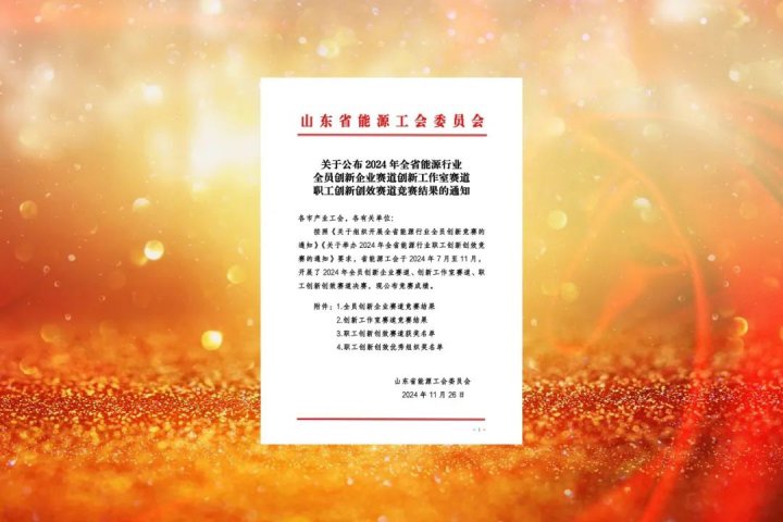 濟寧能源集團這些集體和個人獲得省級榮譽稱號
